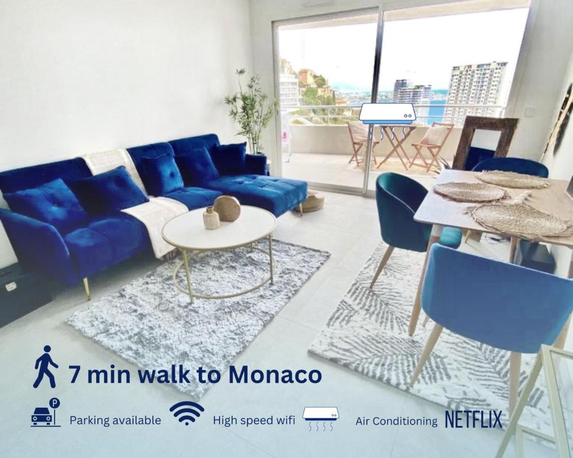 Luxurious Flat At 5 Min By Walk To Monaco, Free Parking And Sea View Apartment Beausoleil Luaran gambar